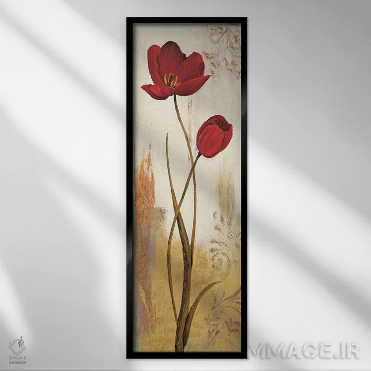 تابلوی گل لاله اثر ناتالی بسون - نمای قابدار مشکی