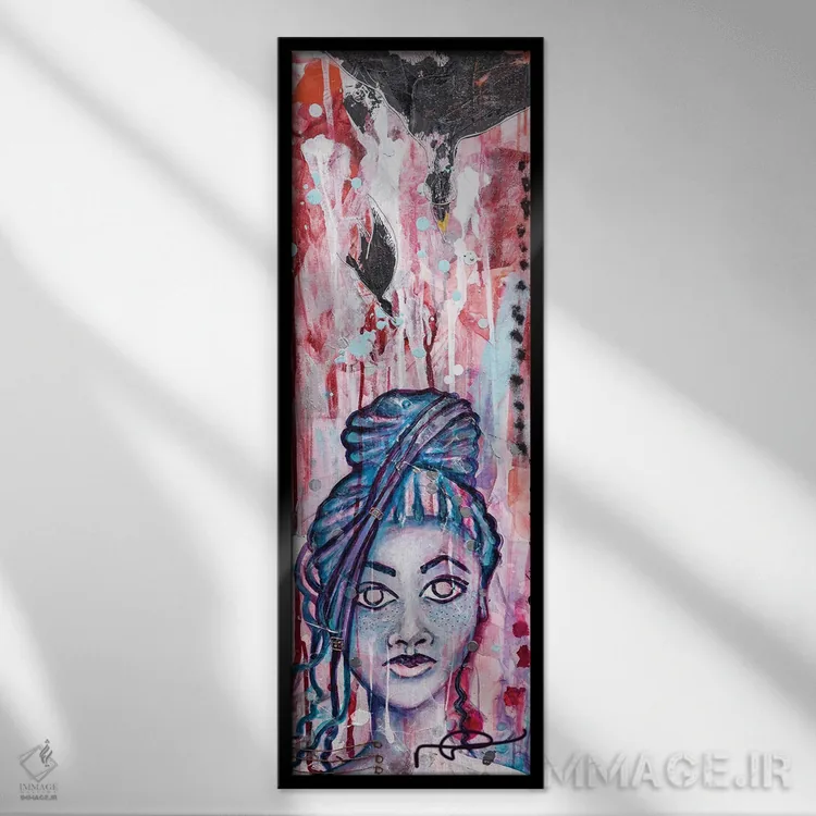 تابلو دکوراتیو ملکه سیاه من اثر نیکول کولی - نمای قابدار مشکی