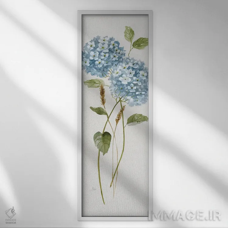 تابلو مدرن ادرانژای آبی کوچک ۲ اثر نان - نمای قابدار سفید