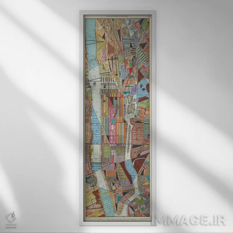 تابلو مدرن نقشه مدرن نیویورک ۳ اثر نیکی گالا پون - نمای قابدار سفید