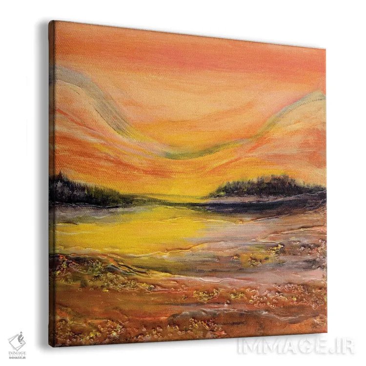 تابلو انتزاعی درخشش غروب یک اثر جولیا دی سانو - نمای پرسپکتیو محصول