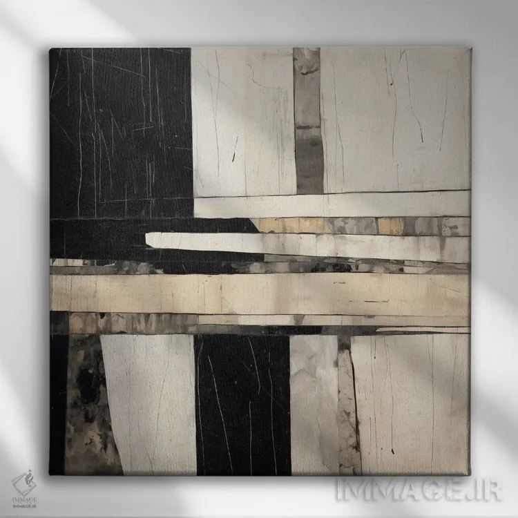 تابلو انتزاعی میان مرزی I اثر جی.دی. لوئیس - نمای روبهرو روی دیوار