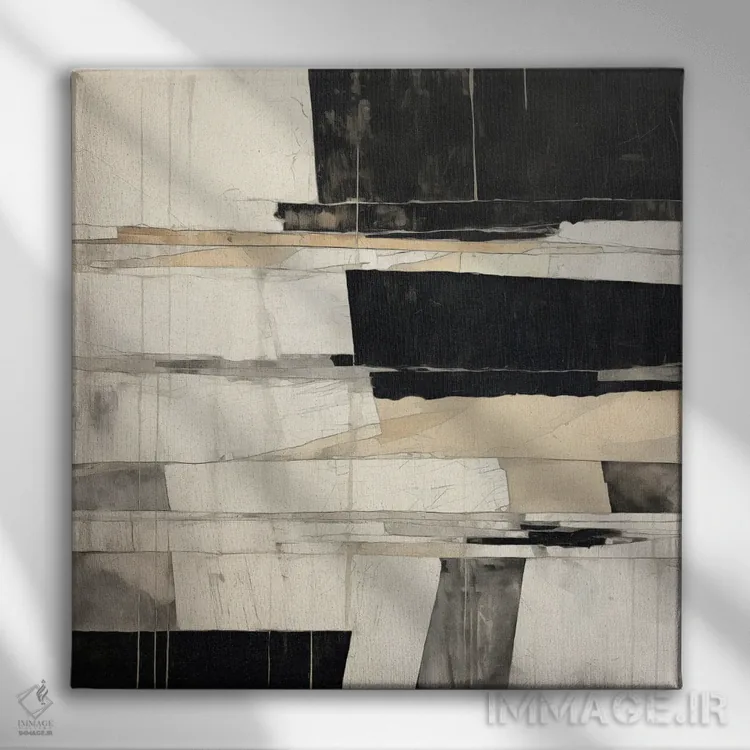 تابلو انتزاعی میان مرزی V اثر جی.دی. لوئیس - نمای روبهرو روی دیوار