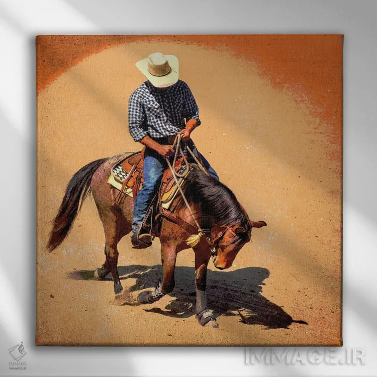 تابلو دکوراتیو کابوی اثر جری کوارت - نمای روبهرو روی دیوار