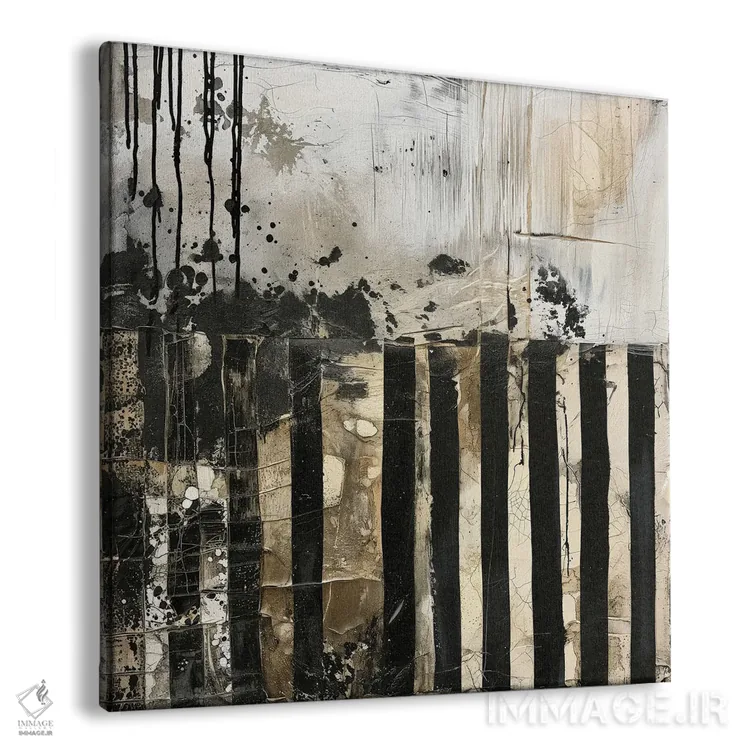 تابلو انتزاعی ترکیب I اثر جی.دی. لوئیس - نمای پرسپکتیو محصول