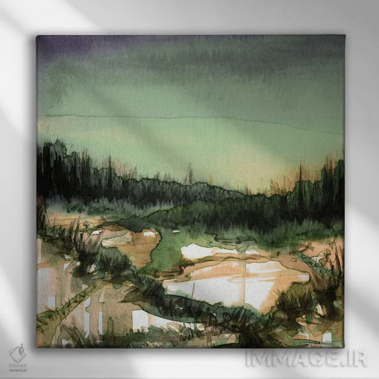 تابلو مدرن غلبه طبیعت سه اثر جولیا دی سانو - نمای روبهرو روی دیوار