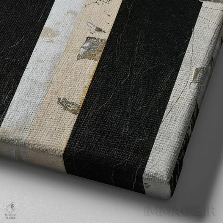 تابلو انتزاعی ترکیب IV اثر جی.دی. لوئیس - نمای نزدیک بافت بوم