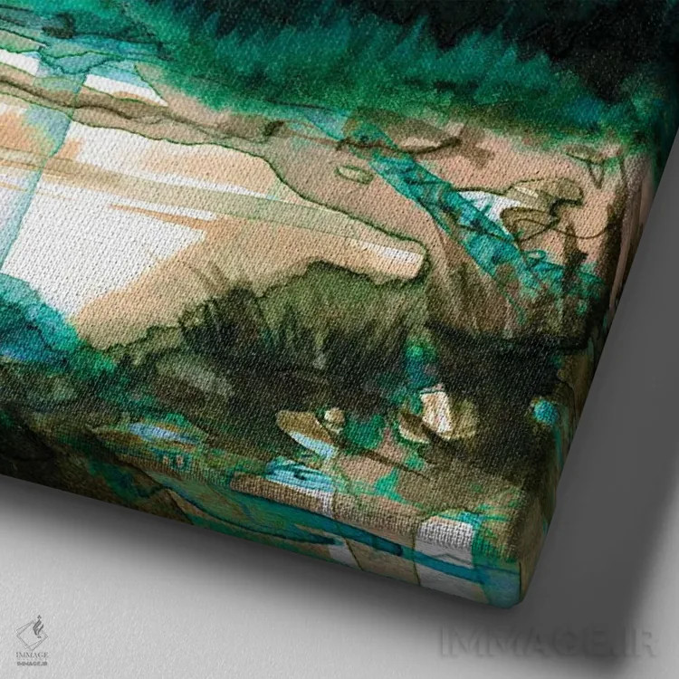 تابلو مدرن غلبه طبیعت یک اثر جولیا دی سانو - نمای نزدیک بافت بوم