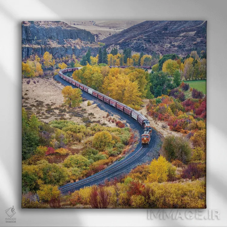 تابلو دکوراتیو Washington State, Kittitas County. Burlington Northern Santa… اثر جولی اگرز - نمای روبهرو روی دیوار