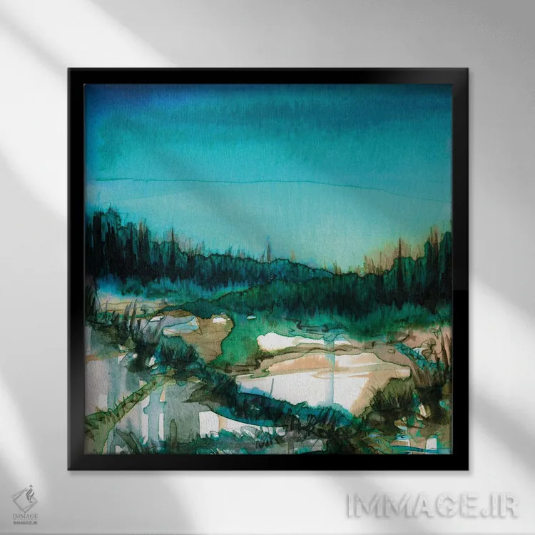 تابلو مدرن غلبه طبیعت یک اثر جولیا دی سانو - نمای قابدار مشکی