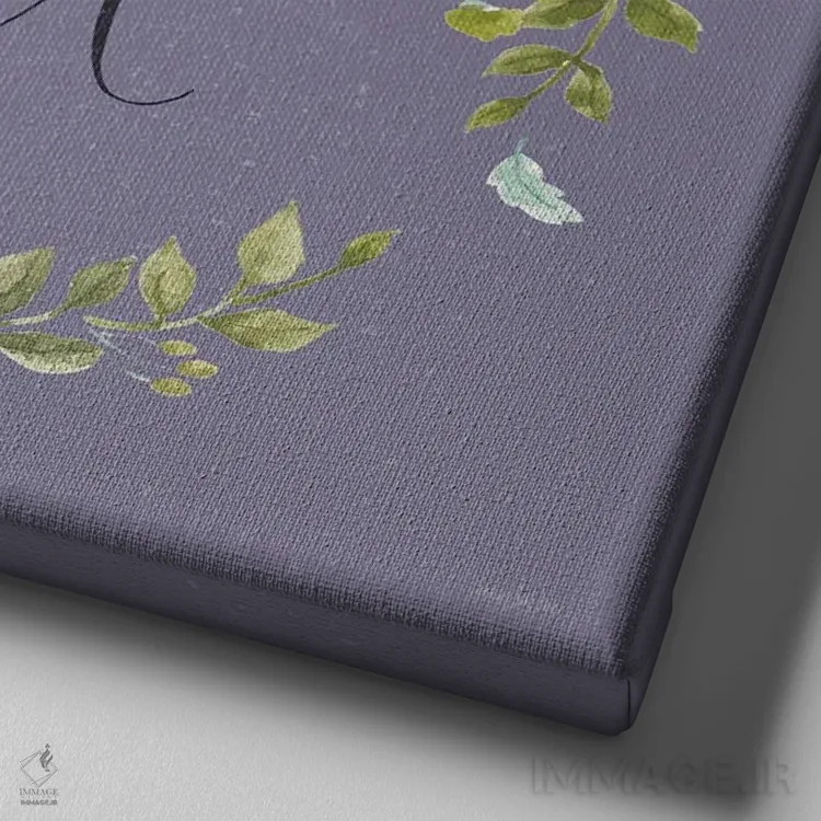 تابلو دکوراتیو نوستالژی کلبه ۲ روی زمینه بنفش اثر جنایا جکسون - نمای نزدیک بافت بوم