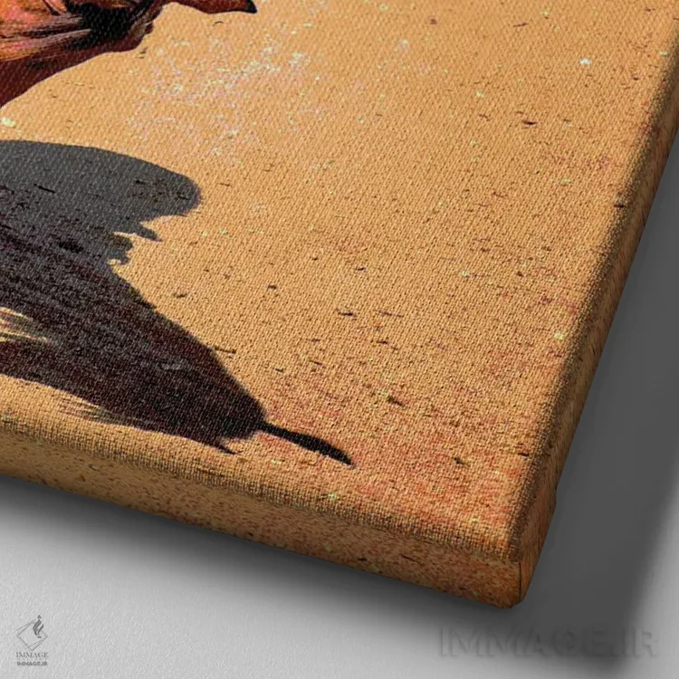 تابلو دکوراتیو کابوی اثر جری کوارت - نمای نزدیک بافت بوم