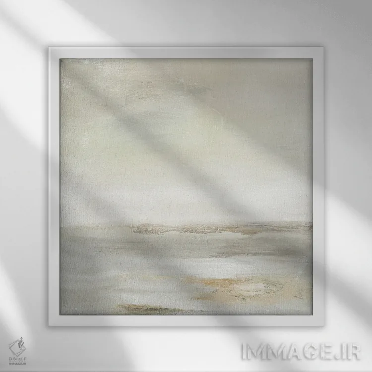 تابلو انتزاعی اقیانوس پنهان اثر جودیت شاپیرو - نمای قابدار سفید