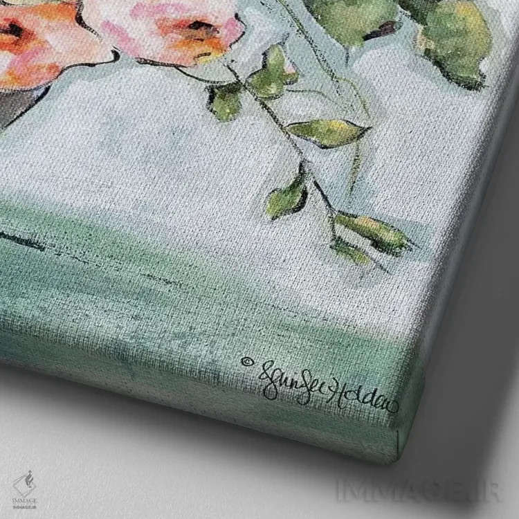تابلو مدرن اجازه بده ایمانت شکوفا شود اثر جنیفر هولدن - نمای نزدیک بافت بوم