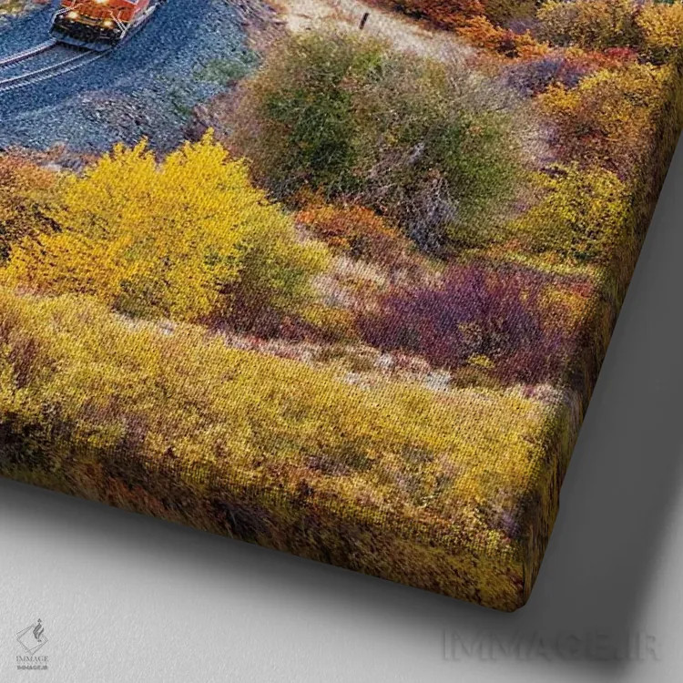 تابلو دکوراتیو Washington State, Kittitas County. Burlington Northern Santa… اثر جولی اگرز - نمای نزدیک بافت بوم