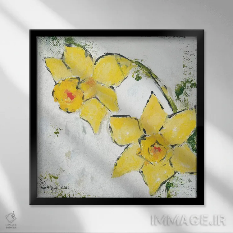 تابلو مدرن بهار شکفته است سه اثر جنیفر هولدن - نمای قابدار مشکی