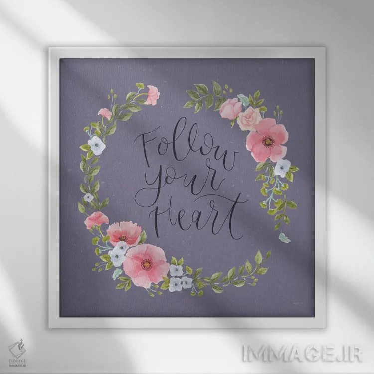 تابلو دکوراتیو نوستالژی کلبه ۲ روی زمینه بنفش اثر جنایا جکسون - نمای قابدار سفید