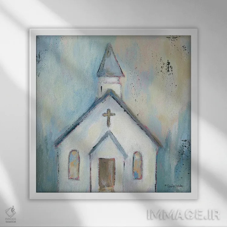 تابلو مدرن صبح یک شنبه اثر جنیفر هولدن - نمای قابدار سفید