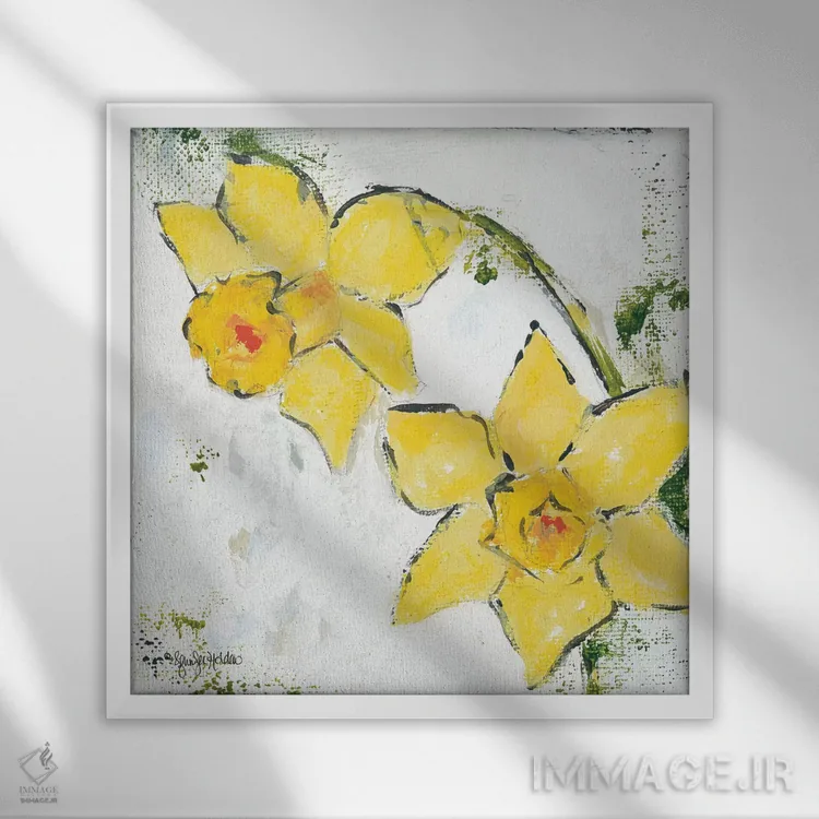 تابلو مدرن بهار شکفته است سه اثر جنیفر هولدن - نمای قابدار سفید