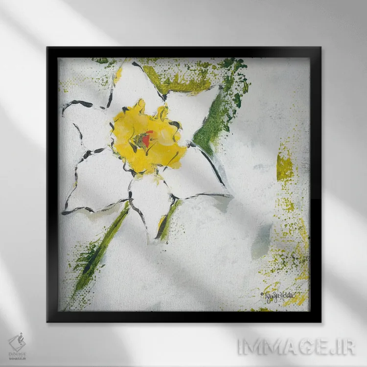 تابلو مدرن بهار شکفته است یک اثر جنیفر هولدن - نمای قابدار مشکی