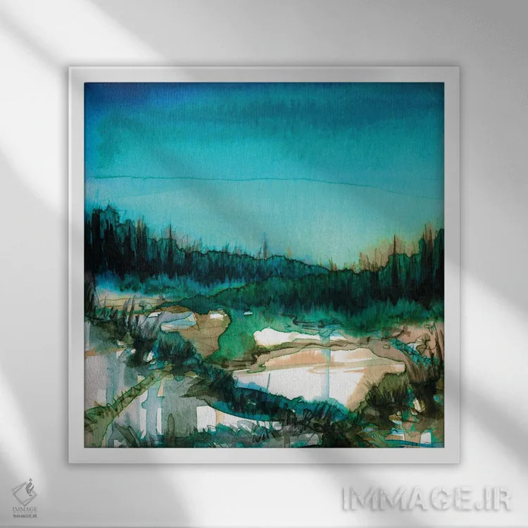 تابلو مدرن غلبه طبیعت یک اثر جولیا دی سانو - نمای قابدار سفید