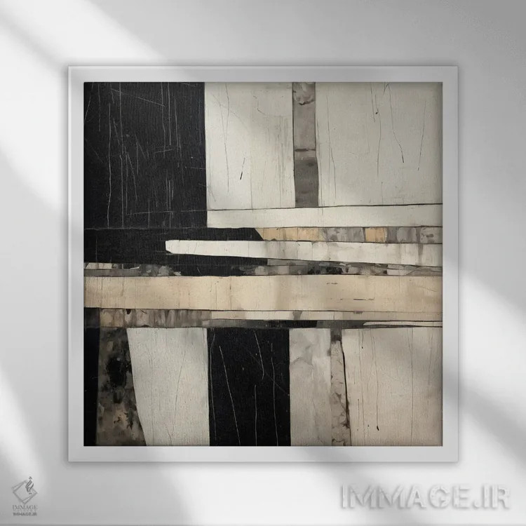 تابلو انتزاعی میان مرزی I اثر جی.دی. لوئیس - نمای قابدار سفید