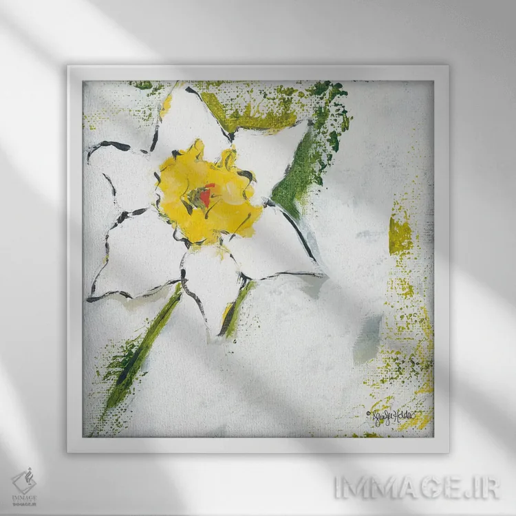 تابلو مدرن بهار شکفته است یک اثر جنیفر هولدن - نمای قابدار سفید