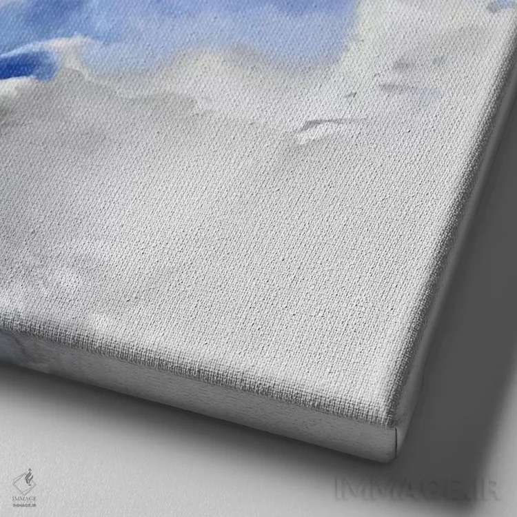 تابلو دکوراتیو شکوفه گل در نیلی ۲ اثر جسی استیونس - نمای نزدیک بافت بوم