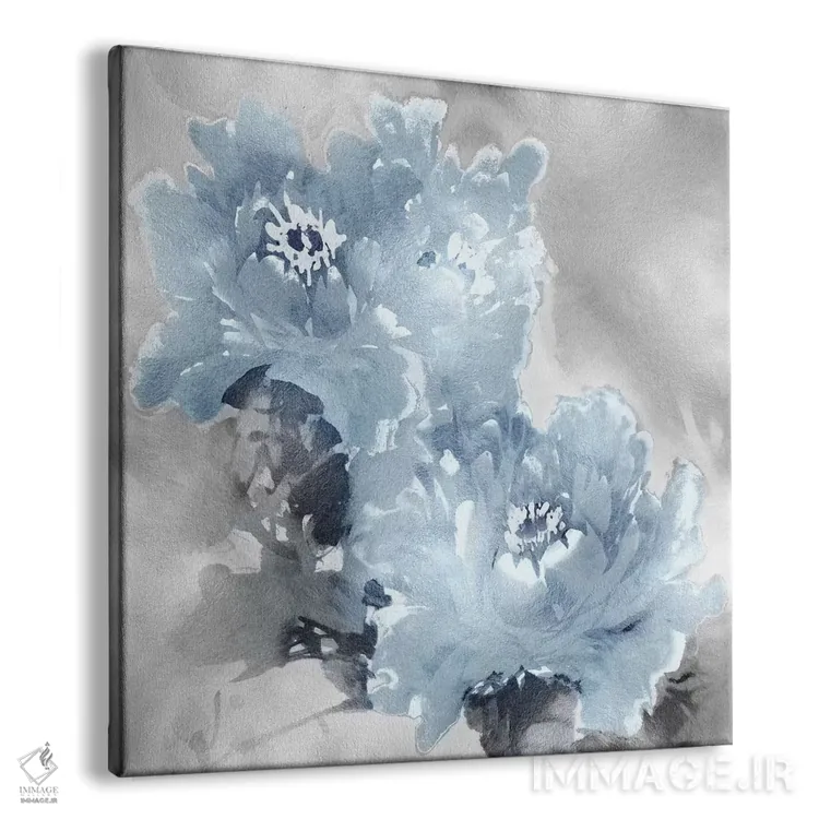 تابلو دکوراتیو شکوفه گل بر نقره ۱ اثر جسی استیونس - نمای پرسپکتیو محصول