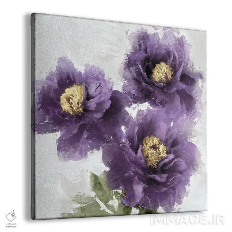 تابلو دکوراتیو شکوفه بنفش ۲ اثر جسی استیونس - نمای پرسپکتیو محصول