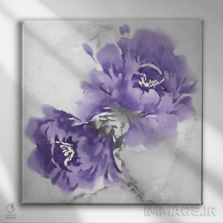 تابلو دکوراتیو شکوفه گل در آمتیست ۲ اثر جسی استیونس - نمای روبهرو روی دیوار