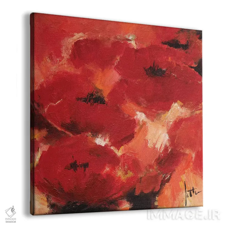 تابلو انتزاعی گل های انتزاعی ۲ اثر جتی روزبوم - نمای پرسپکتیو محصول