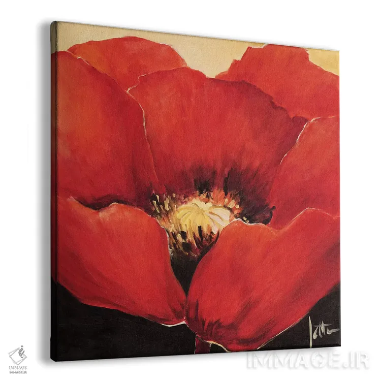 تابلو دکوراتیو زیبایی سرخ ۱ اثر جتی روزبوم - نمای پرسپکتیو محصول