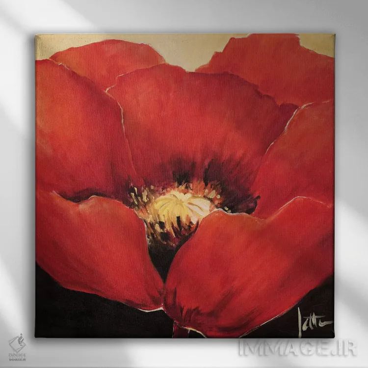 تابلو دکوراتیو زیبایی سرخ ۱ اثر جتی روزبوم - نمای روبهرو روی دیوار