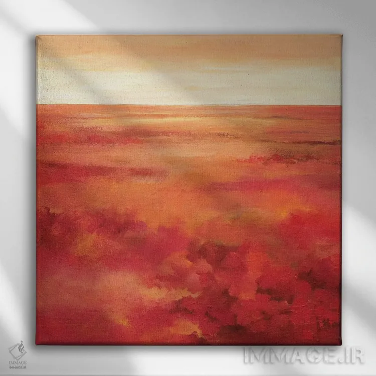 تابلو انتزاعی گل های وحشی ۲ اثر جتی روزبوم - نمای روبهرو روی دیوار