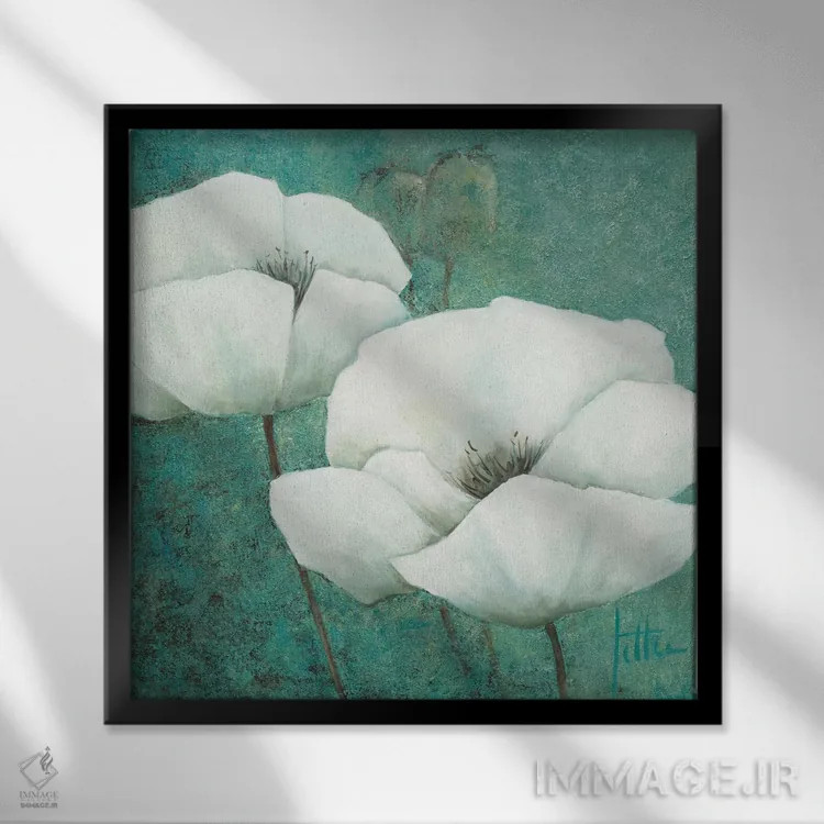 تابلو دکوراتیو فلورا ۱ اثر جتی روزبوم - نمای قابدار مشکی