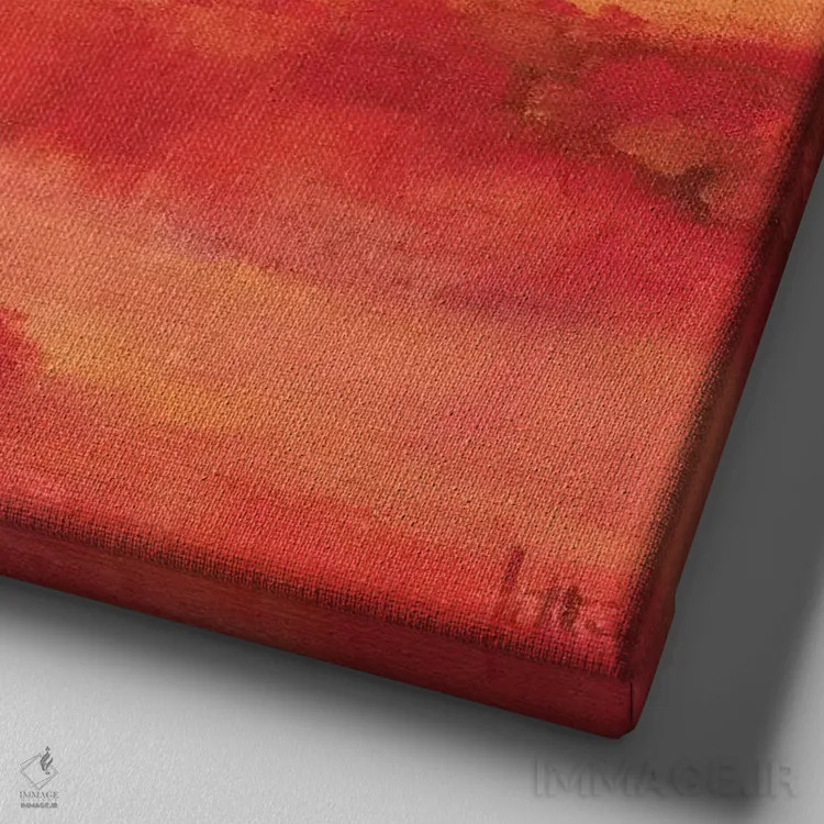 تابلو انتزاعی گل های وحشی ۱ اثر جتی روزبوم - نمای نزدیک بافت بوم