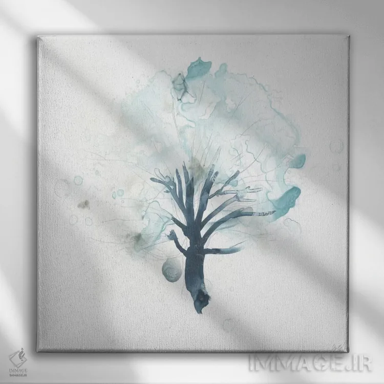 تابلو انتزاعی آربور مایع ۱ اثر جون اریکا وس - نمای روبهرو روی دیوار