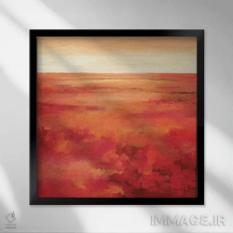 تابلو انتزاعی گل های وحشی ۲ اثر جتی روزبوم - نمای قابدار مشکی