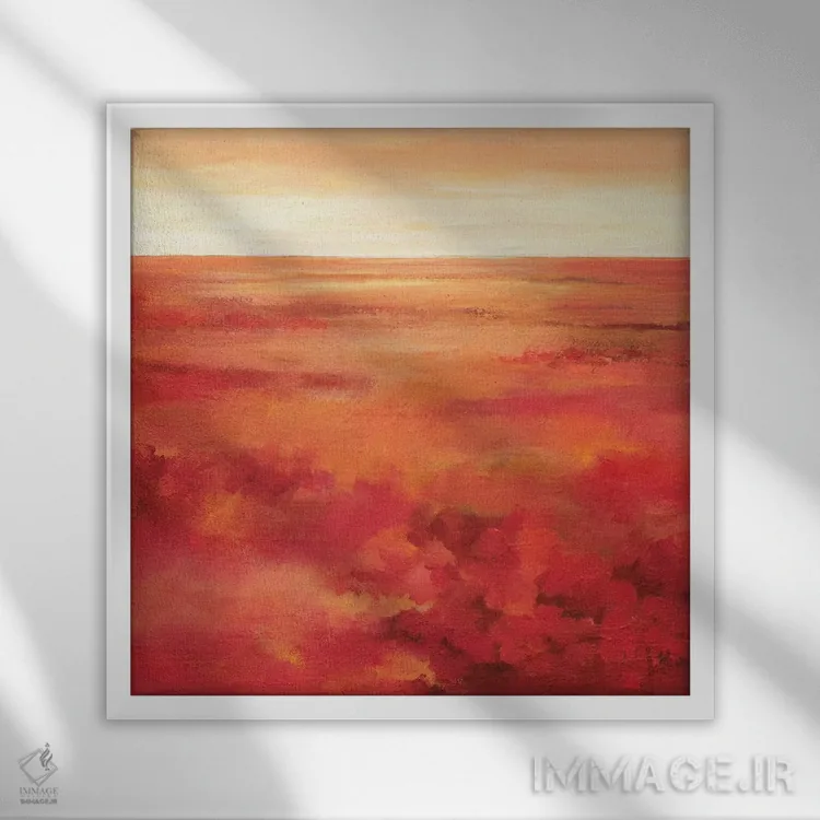 تابلو انتزاعی گل های وحشی ۲ اثر جتی روزبوم - نمای قابدار سفید