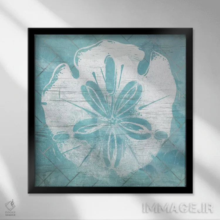 تابلو دکوراتیو صدف آسمانی ۴ اثر جون اریکا وس - نمای قابدار مشکی