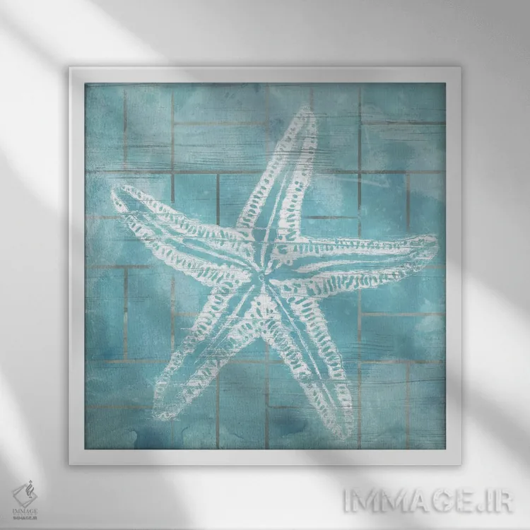 تابلو دکوراتیو صدف آسمانی ۲ اثر جون اریکا وس - نمای قابدار سفید