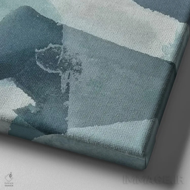 تابلو انتزاعی رنج آبی چهار اثر جون اریکا وس - نمای نزدیک بافت بوم