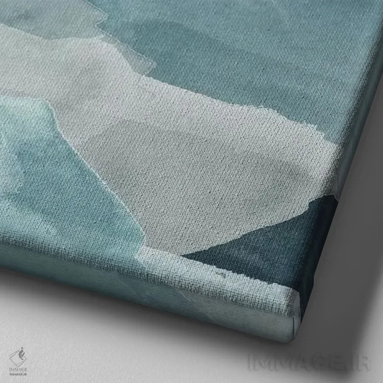 تابلو انتزاعی رنج آبی دو اثر جون اریکا وس - نمای نزدیک بافت بوم