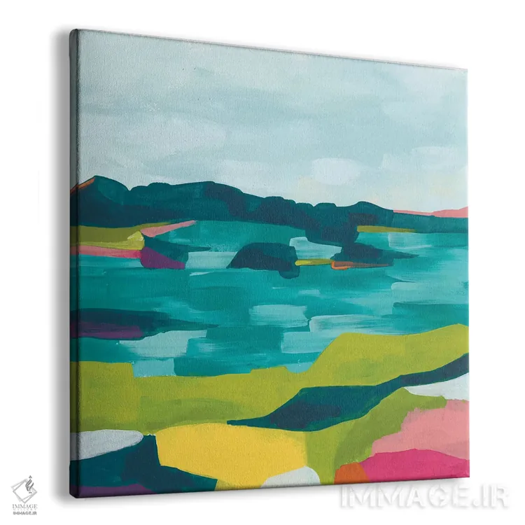 تابلو انتزاعی ساحل کالیدوسکوپ دو اثر جون اریکا وس - نمای پرسپکتیو محصول