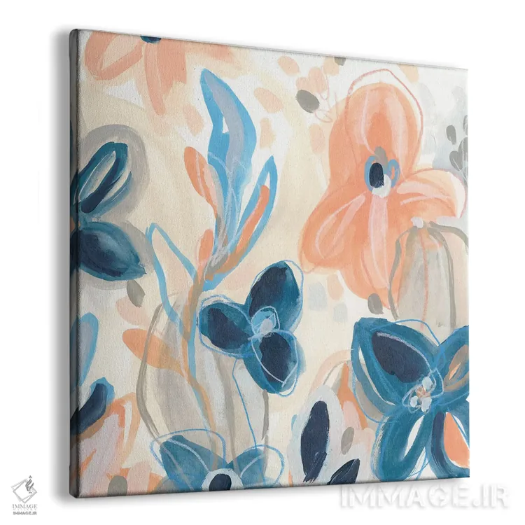 تابلو انتزاعی شکوفه های سفالی چهار اثر جون اریکا وس - نمای پرسپکتیو محصول