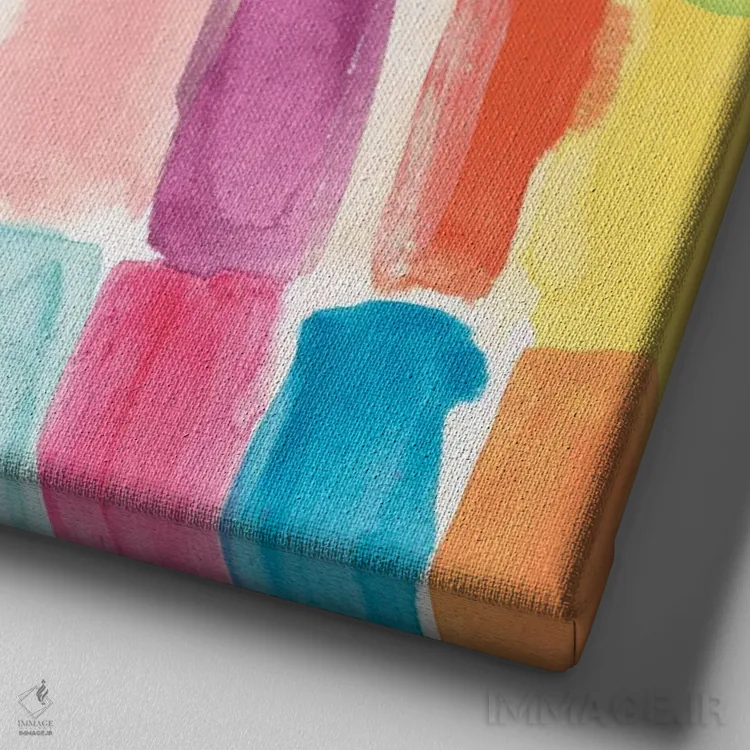 تابلو انتزاعی حرکت قلمو دو اثر جون اریکا وس - نمای نزدیک بافت بوم