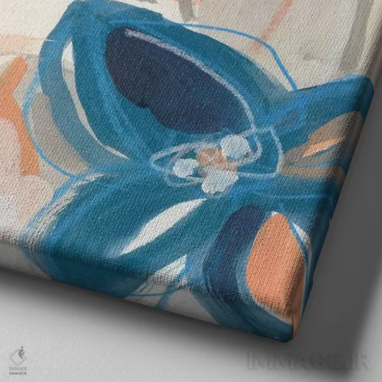 تابلو انتزاعی شکوفه های سفالی چهار اثر جون اریکا وس - نمای نزدیک بافت بوم