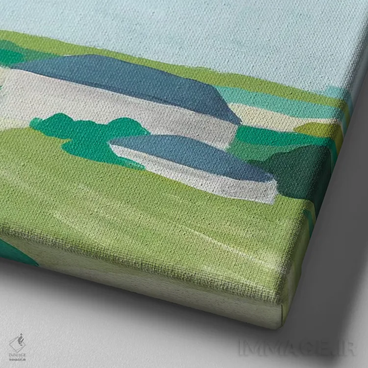 تابلو انتزاعی دره روستا دو اثر جون اریکا وس - نمای نزدیک بافت بوم