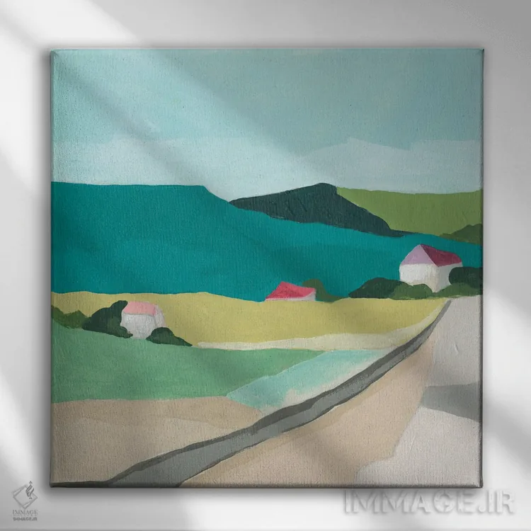 تابلو دکوراتیو چشم انداز مزرعه ۲ اثر جون اریکا وس - نمای روبهرو روی دیوار